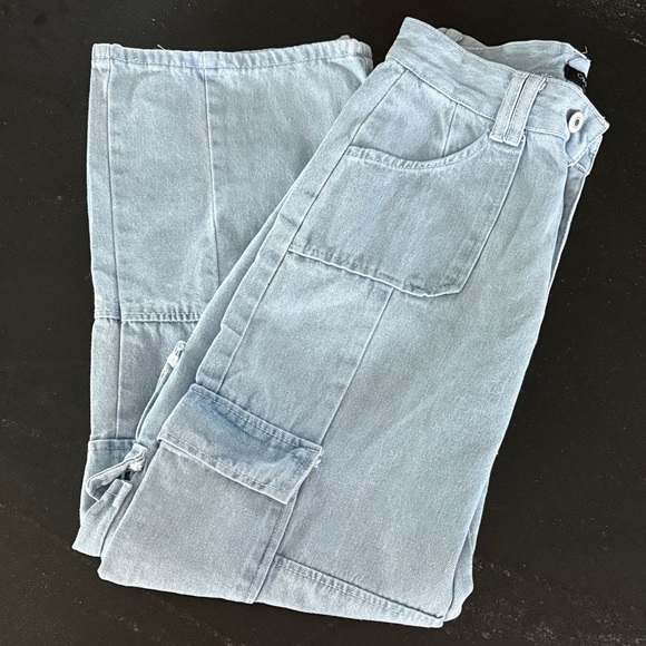 Denim - Light Wash Vintage Style Straight Leg Jeans